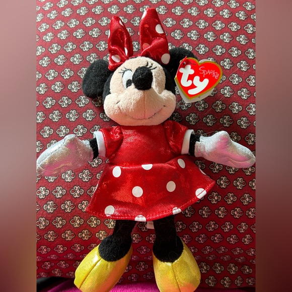 Disney TY Sparkle Minnie Mouse The Beanie Babies Collection NWT - Picture 9 of 12